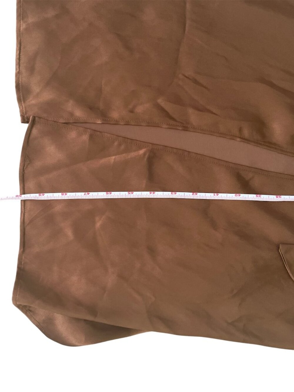 ZARA Brown Satin Halter Midi Dress XS Open Back Slit Prom Party Wedding NWT - Picture 9 of 9